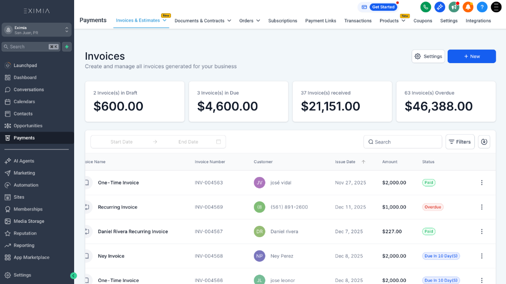 EXIMIA Payment System